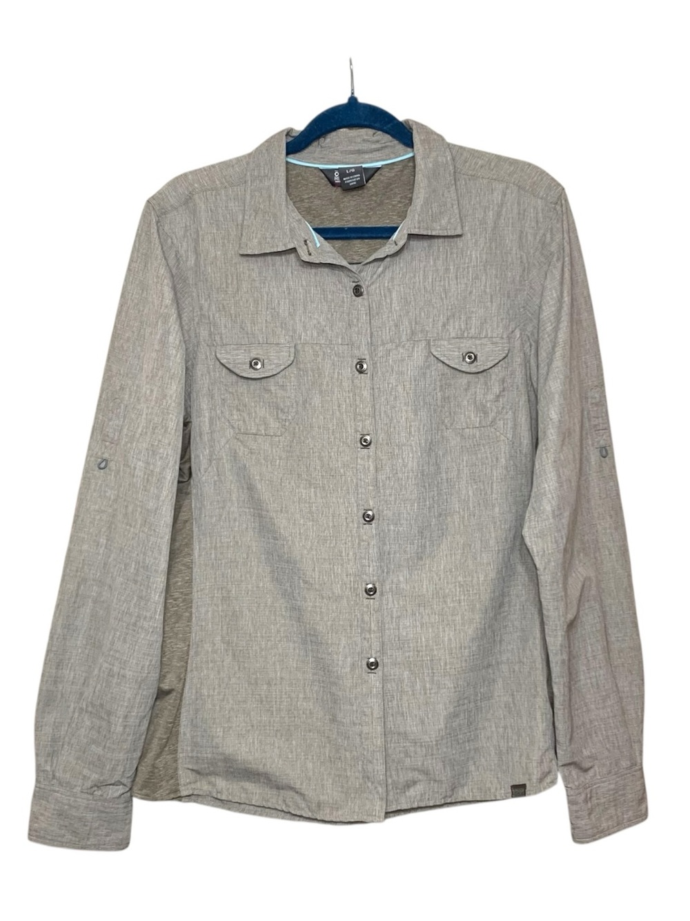 Outdoor Research Gray Hiking Button Down Shirt Long Sleeves L Breathable Ligth